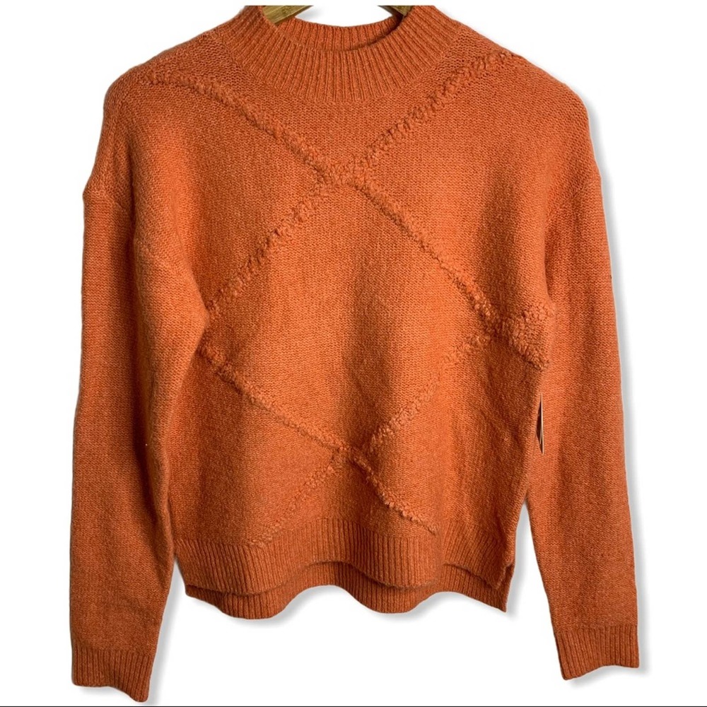 Abound orange knit stitch‎ design sweater XS new
